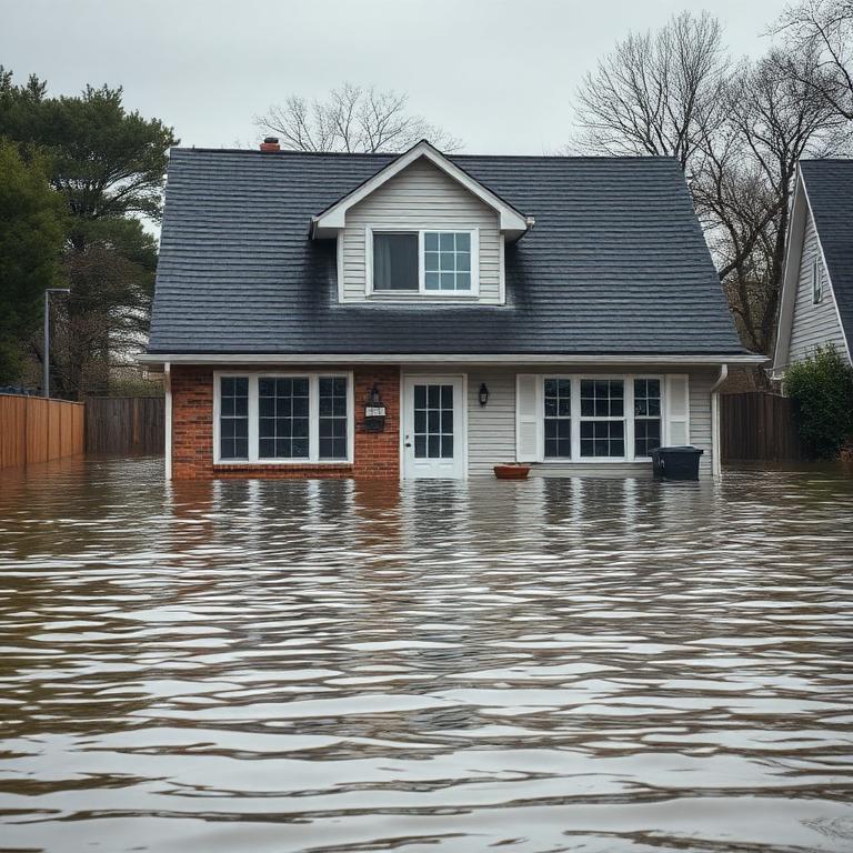 House surrounded by floodwater — California flood insurance coverage
